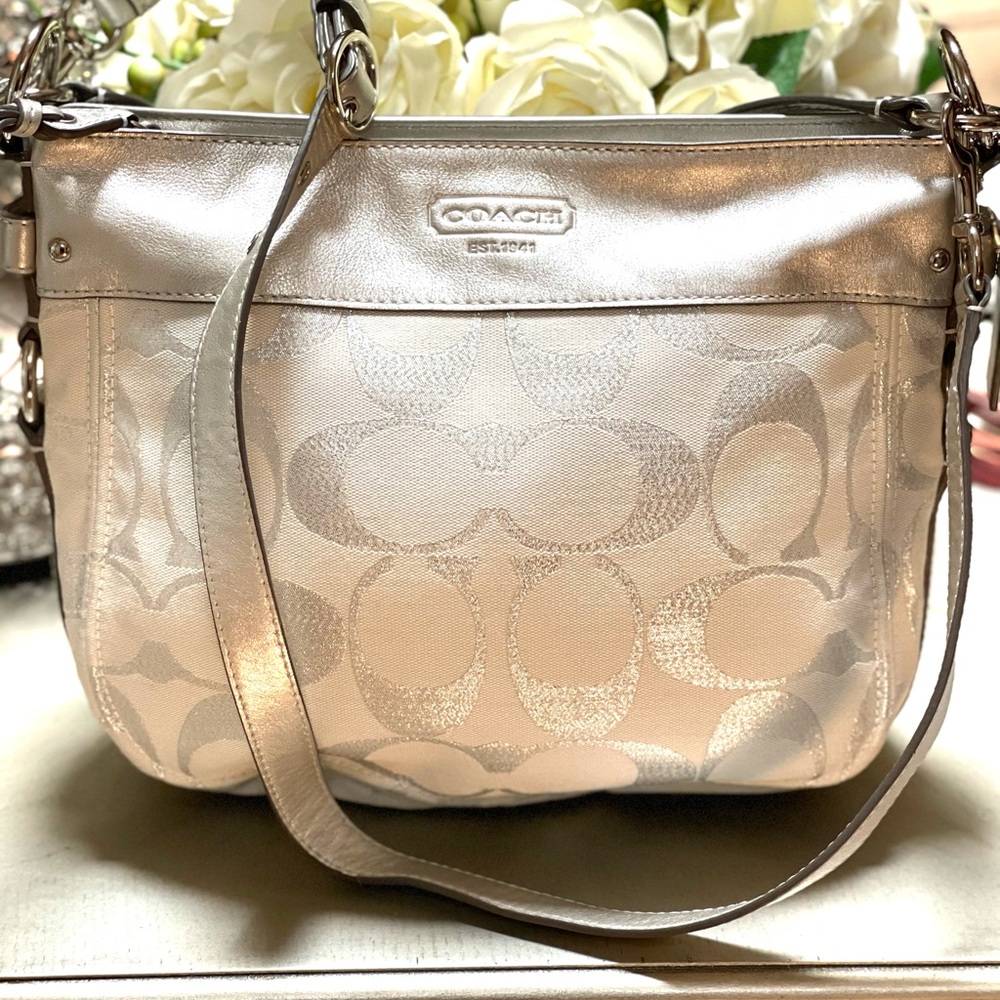 Beautiful Silver Coach Handbag